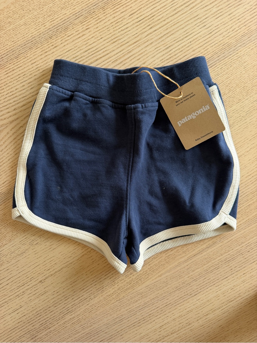Patagonia Toddler 3T Navy Athletic Shorts with Cream Trim